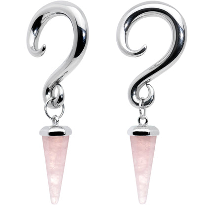 4G Pink Stone Point Spiral Taper Ear Weights