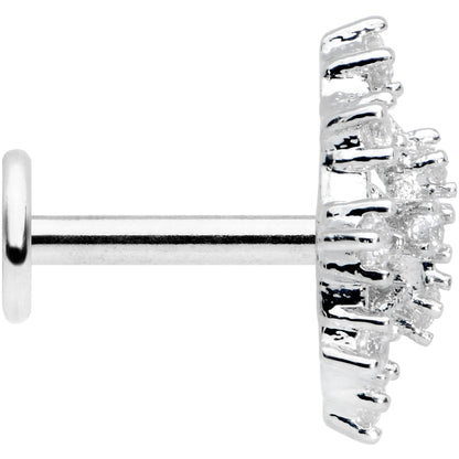 16G 1/4 Clear CZ Gem Constellation Labret Monroe Tragus