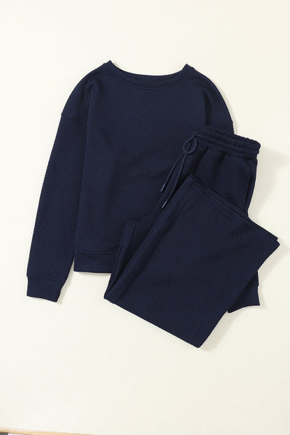 Textured Top and Pants Set