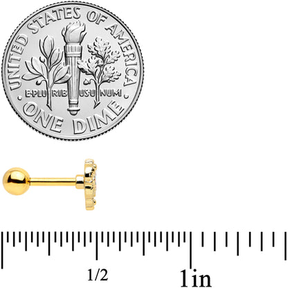 16G 1/4 Aurora Gem Gold Tone Baroque Heart Cartilage Tragus