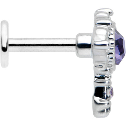 16G 1/4 Purple Gem Unlock My Heart Key Labret Monroe Tragus