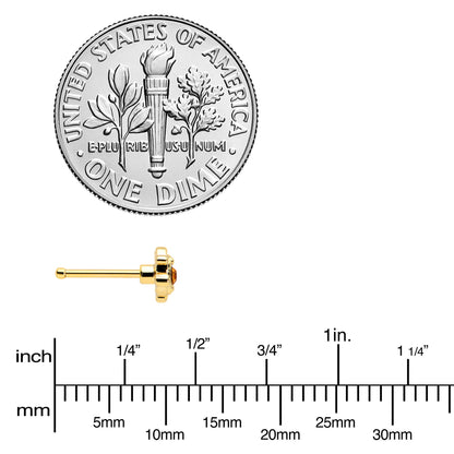 20G 1/4 Yellow Gem Gold Tone Duet Scroll Nose Bone