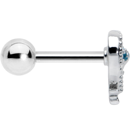 16G 1/4 Dolphin Blue Heart Valentines Cartilage Tragus Earring