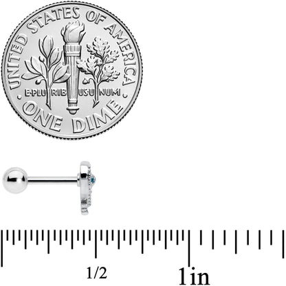 16G 1/4 Dolphin Blue Heart Valentines Cartilage Tragus Earring