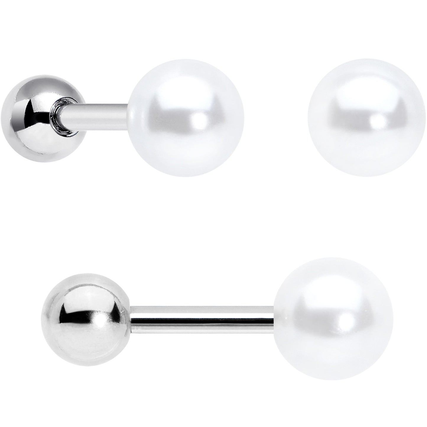 16G 1/4 Bear Pearlescent Striped Heart Cartilage Tragus Set of 3