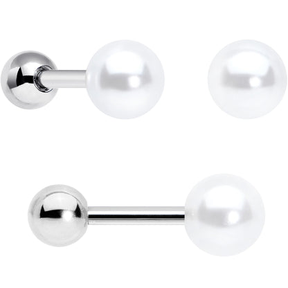 16G 1/4 Bear Pearlescent Striped Heart Cartilage Tragus Set of 3