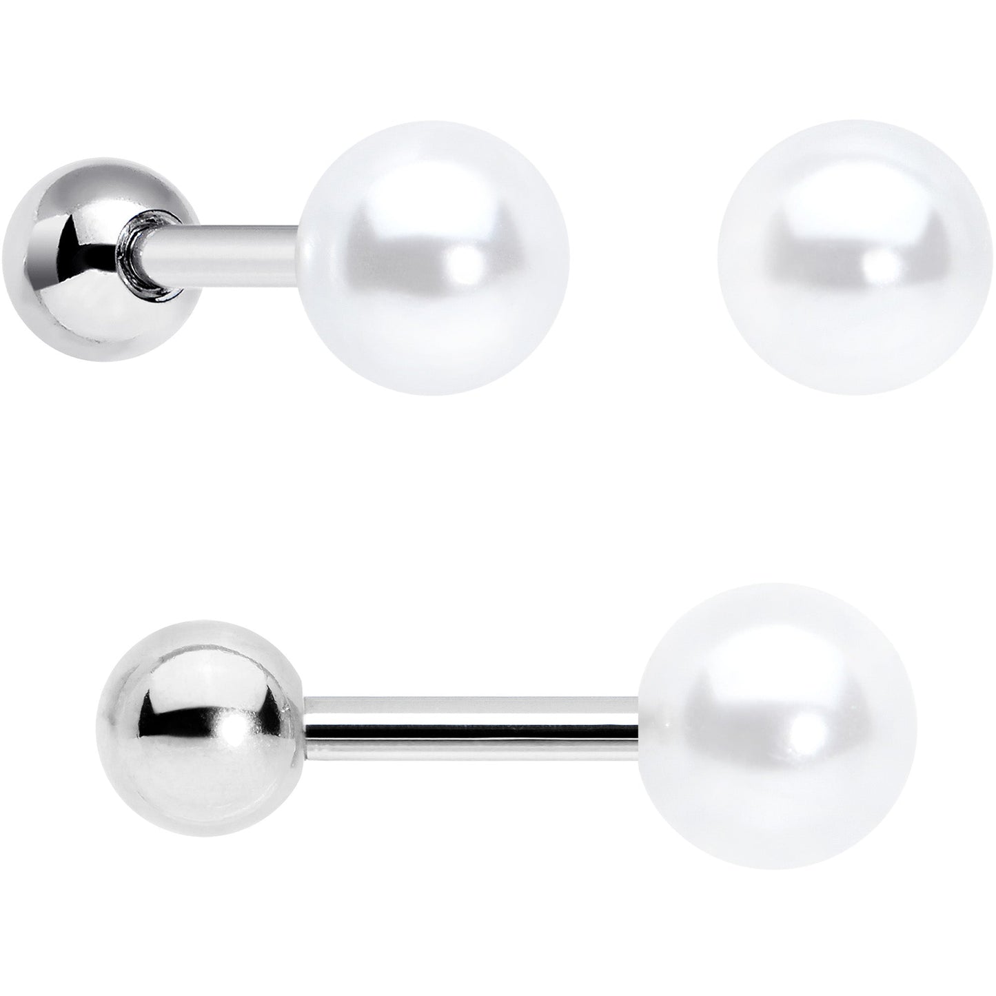 16G 1/4 Bear Pearlescent Purple Heart Cartilage Tragus Curation Set of 3