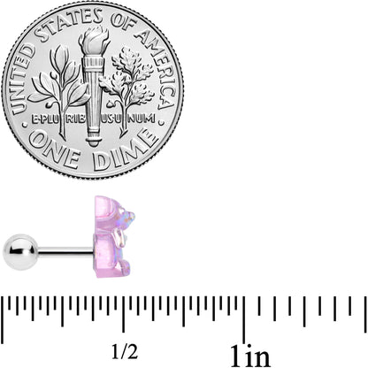 16G 1/4 Bear Pearlescent Purple Heart Cartilage Tragus Curation Set of 3