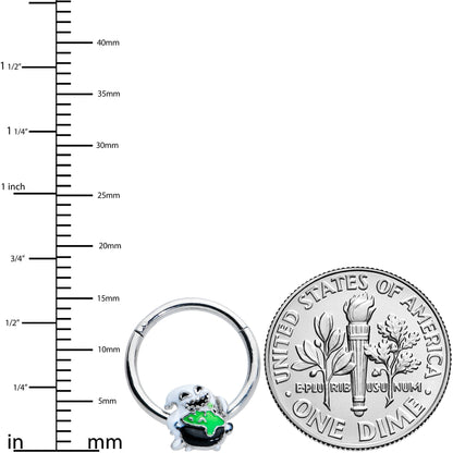 16G 3/8 Ghost Goo Cauldron Halloween Hinged Segment Ring