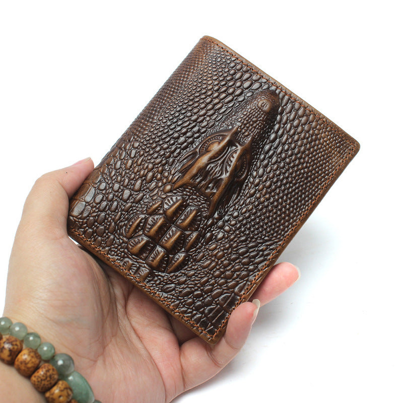 Men's Retro Crocodile Pattern Wallet