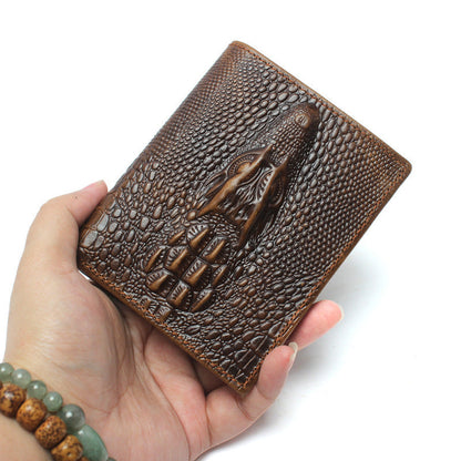 Men's Retro Crocodile Pattern Wallet