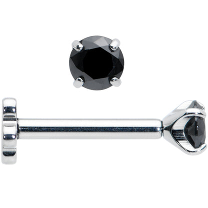 16G 5/16 Black CZ G23 Titanium Threadless Flower Labret Tragus