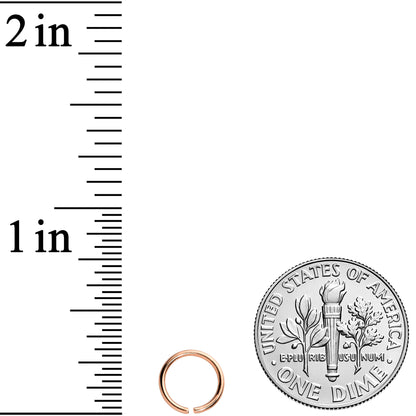 20G 1/4 Rose Gold Tone PVD Grade 23 Titanium Bendable Hoop Ring