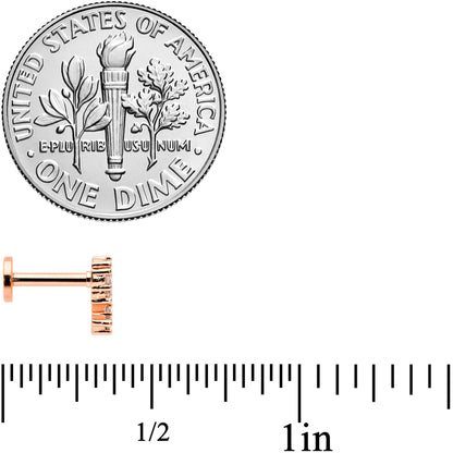 16G 1/4 Clear CZ Rosy Hue Half Heart Internal Thread Labret Tragus