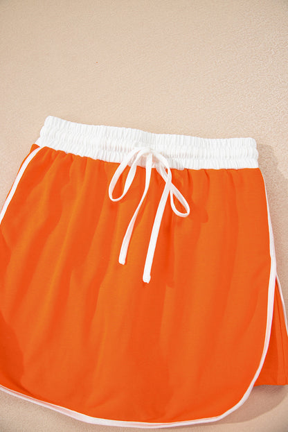 Varsity Stripe Pullover and Mini Skirt Set