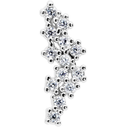 16G 5/16 CZ Gem Texture Arc Internal Thread Labret Monroe Tragus