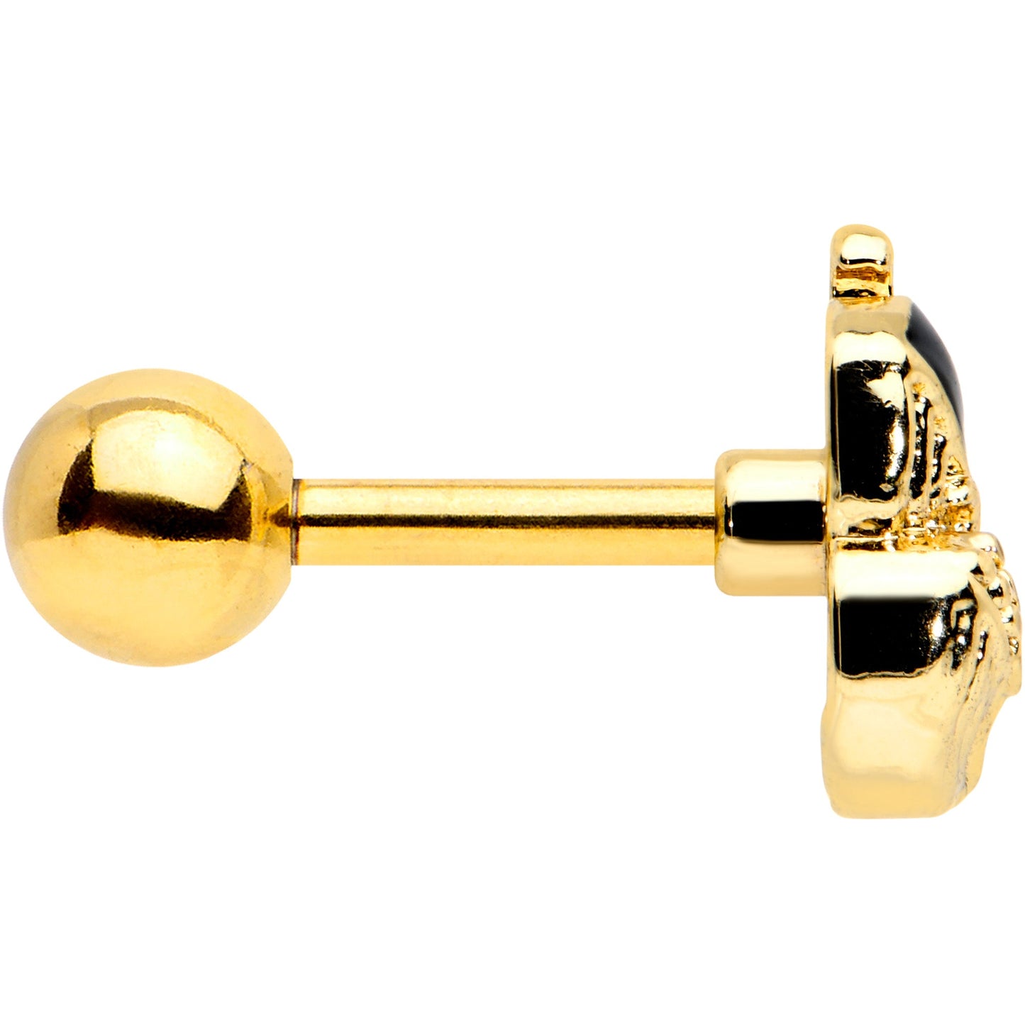 16G 1/4 Gold Tone Mom Baby Whale Orca Cartilage Tragus Earring