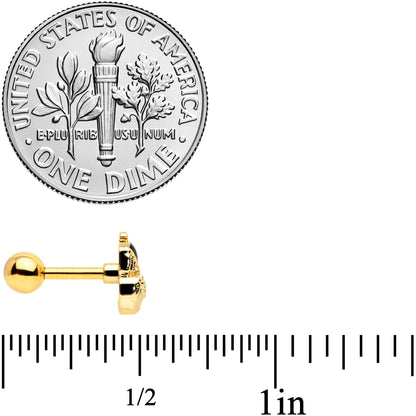 16G 1/4 Gold Tone Mom Baby Whale Orca Cartilage Tragus Earring