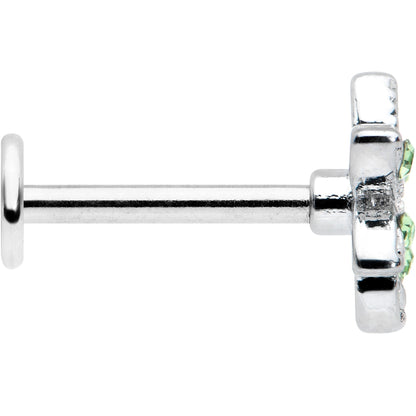 16G 5/16 Green Gem Textured Pot Leaf Labret Monroe Tragus