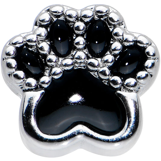 16G 5/16 Textured Black Paw Print Labret Monroe Tragus
