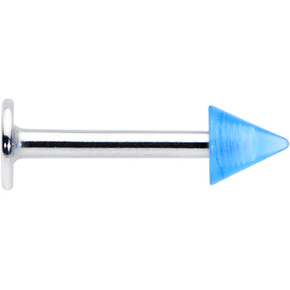 16G 5/16 Simple 3mm Blue Cone Labret Monroe Tragus