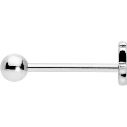 Clear CZ Gem Understated Hamsa Hand Barbell Tongue Ring