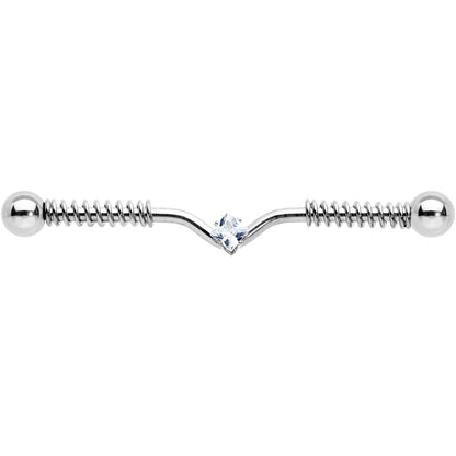 14G Clear Gem Vee Spring Coil Project Bar 38mm