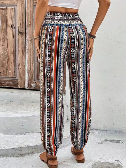 Floral Print Loose Tapered Jumpsuit with Pockets