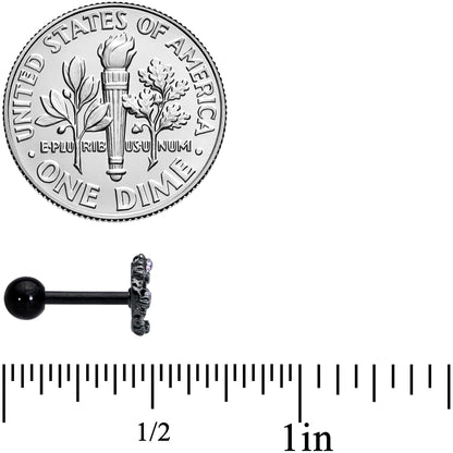 16G 1/4 Purple Gem Regal Black Crown Heart Cartilage Tragus