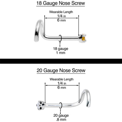18G 1/4 Pink Synth Opal G23 Titanium Threadless Left Nose Screw