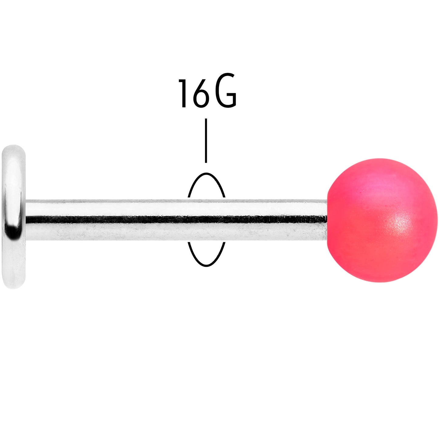 16G 5/16 Matte Pink Aurora Labret Monroe Tragus