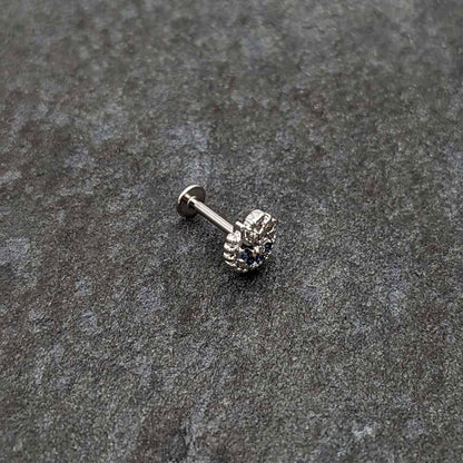 16G 5/16 Blue Clear Gem Abstract Arch Labret Monroe Tragus