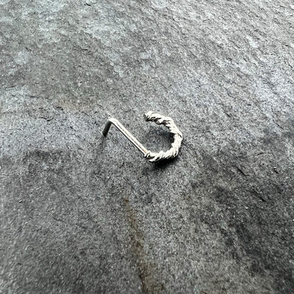 20G 1/4 Wicked Wire Faux Hoop L Shape Nose Ring