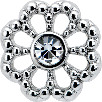 16G 5/16 Clear Gem Baroque Fabulous Flower Labret Monroe Tragus