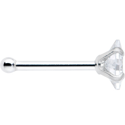 20G 1/4 Clear CZ Gem Square 3mm Simple Glam Nose Bone