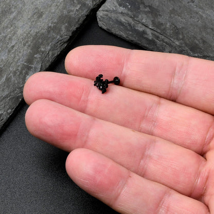 16G 5/16 Purple Gem Black Chic Crab Labret Monroe Tragus