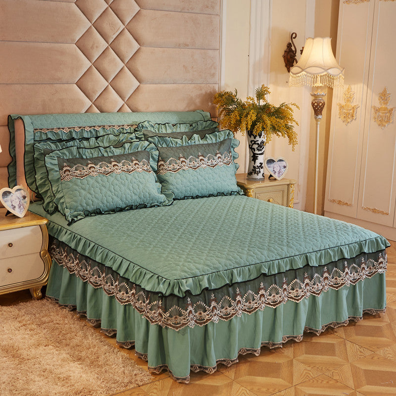 Lace Quilted Bed Skirt 1.8m Simmons Cover