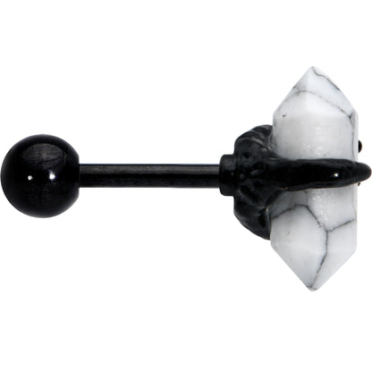 16G 1/4 White Howlite Black Claw Obelisk Cartilage Earring