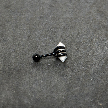 16G 1/4 White Howlite Black Claw Obelisk Cartilage Earring