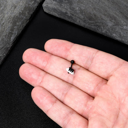 16G 1/4 White Howlite Black Claw Obelisk Cartilage Earring
