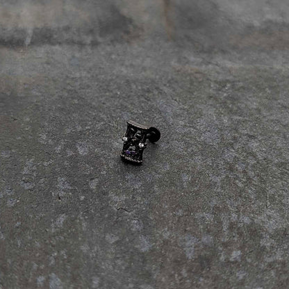 16G 5/16 Purple Gem Black Gothic Hourglass Labret Monroe Tragus