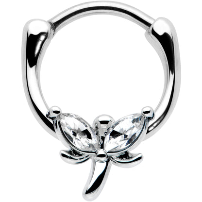 16G 5/16 Clear Gem Simple Style Dragonfly Cartilage Clicker