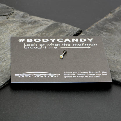 16G 5/16 Aurora CZ Gem ASTM F-136 Implant Grade Titanium Heart End Labret Tragus