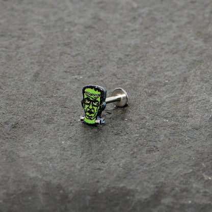 16G 5/16 Frankenstein Head Green Glow in the Dark Labret Tragus