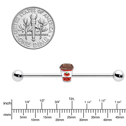 14G Sweet Pumpkin Latte Thanksgiving Industrial Barbell 38mm