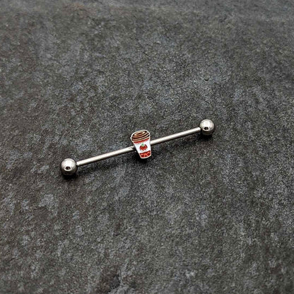 14G Sweet Pumpkin Latte Thanksgiving Industrial Barbell 38mm