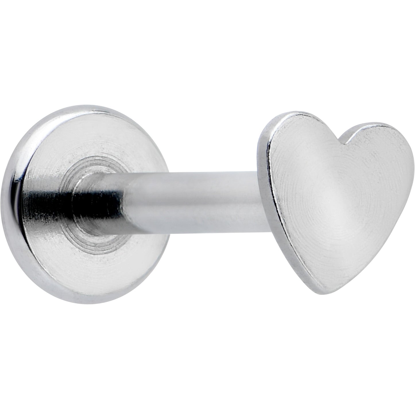 16G 1/4 Internally Threaded Simple Style Heart Labret Tragus