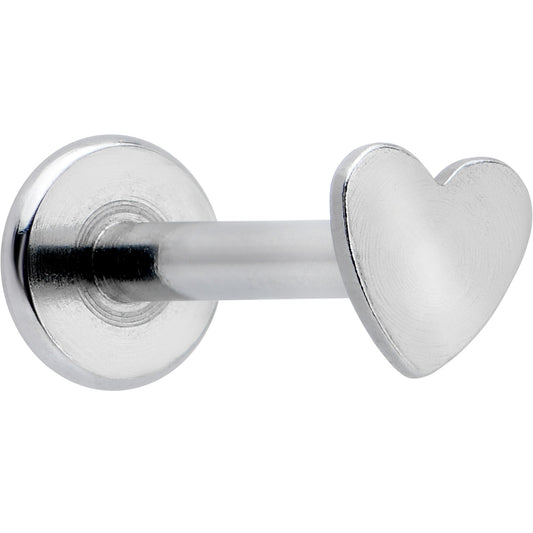 16G 1/4 Internally Threaded Simple Style Heart Labret Tragus