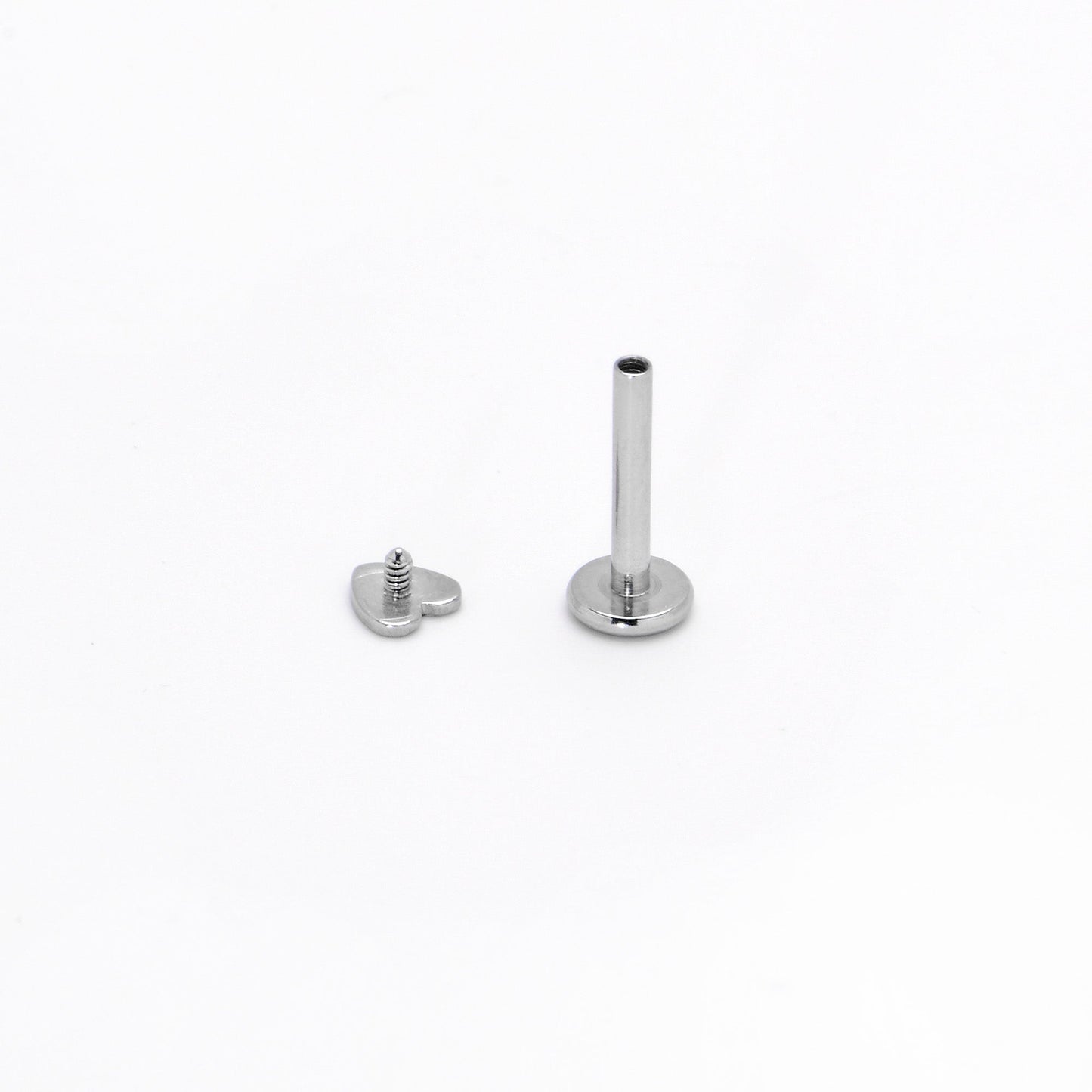 16G 1/4 Internally Threaded Simple Style Heart Labret Tragus