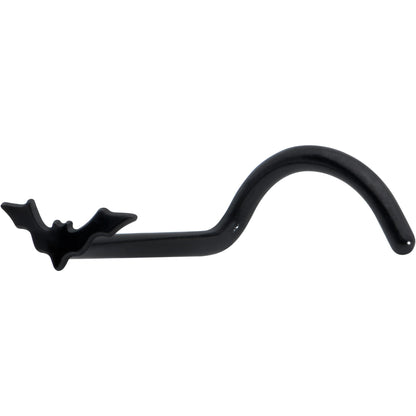 20G 1/4 Black Anodized Itty Bitty Bat Left Side Nose Screw